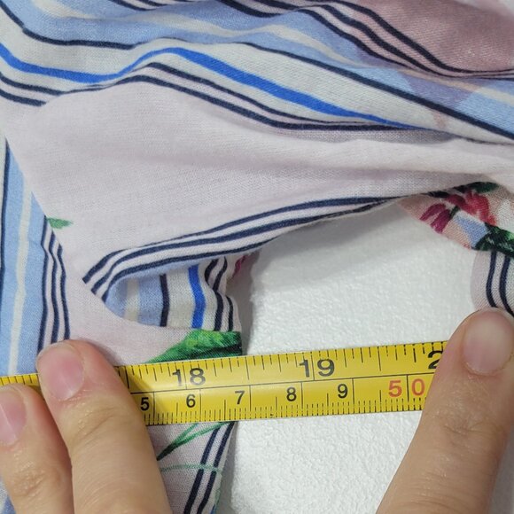 Milano Multicolor Striped & Floral Long Sleeve Button-Down Shirt Lightweight 36 - Picture 10 of 12